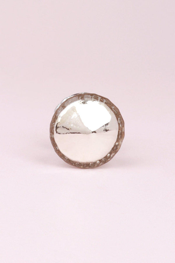 G Decor Celestia Swirl Mercury Glass Silver Chrome Door Knob Handle 4802