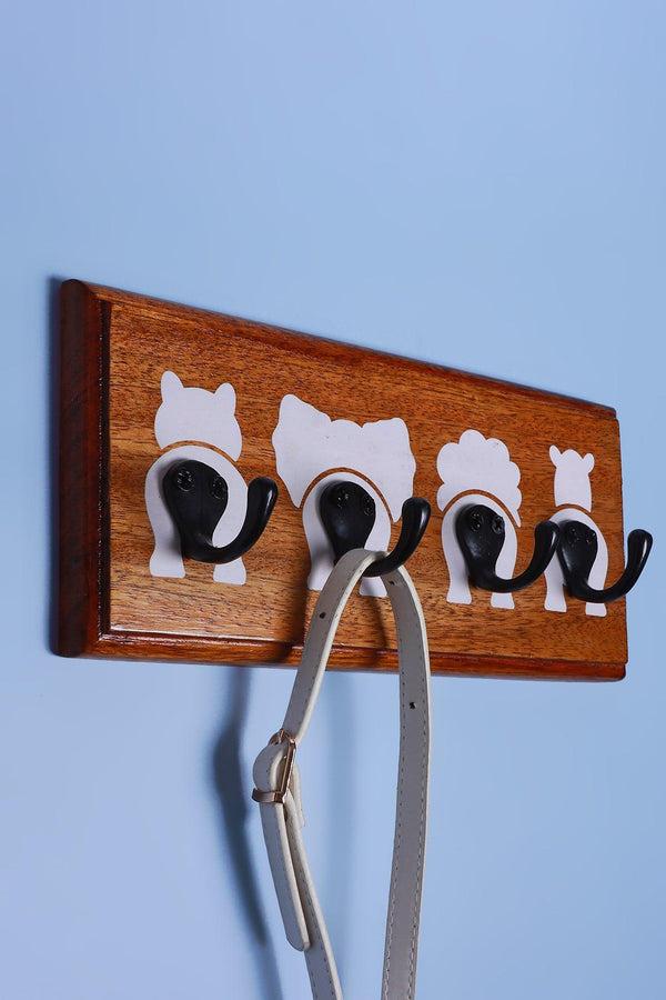 g decor Cheeky Critters Large Wall Hook Rack Wooden Animal Bottoms Design Brown