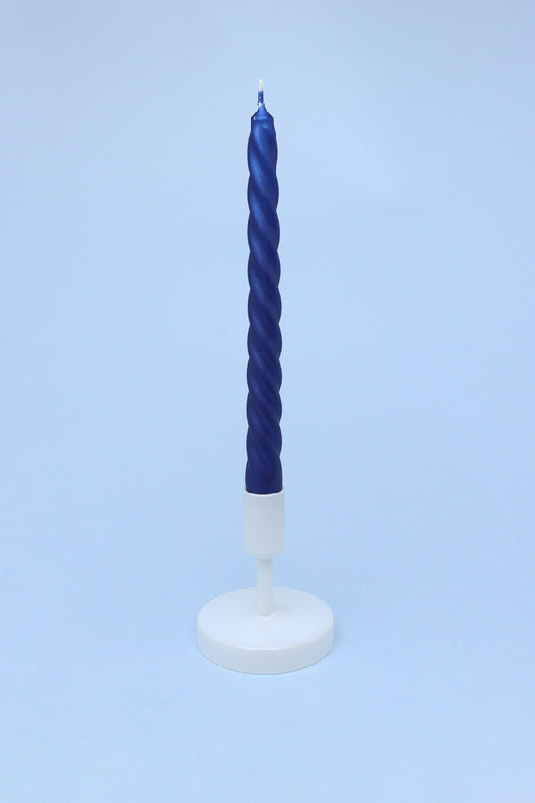 G Decor Coraline Cérulea Set Of 2 10 Or 20 Royal Blue Twisted Dinner & Taper Candles Set Of 10