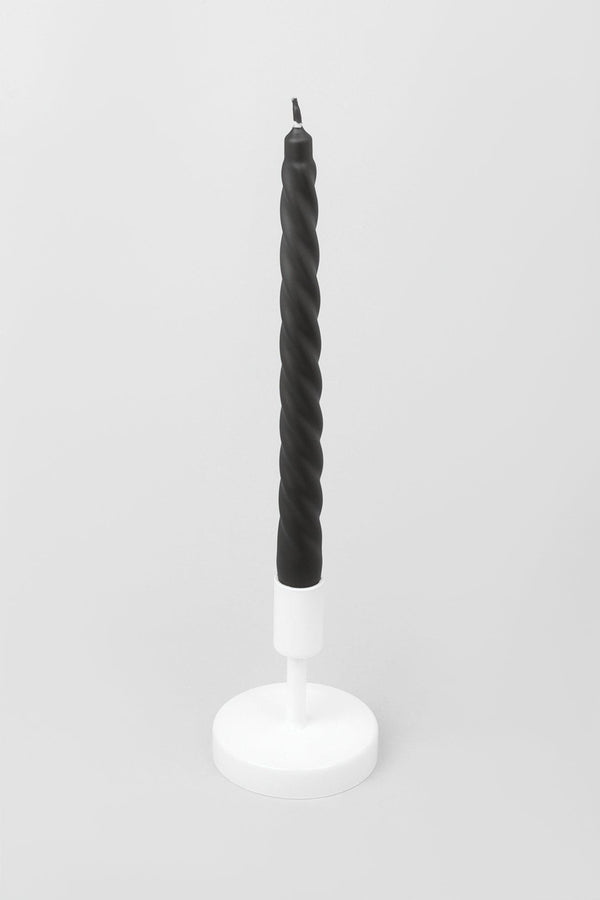 G Decor Coraline Nocturra Set Of 2 10 Or 20 Matte Black Twisted Dinner & Taper Candles Set Of 10