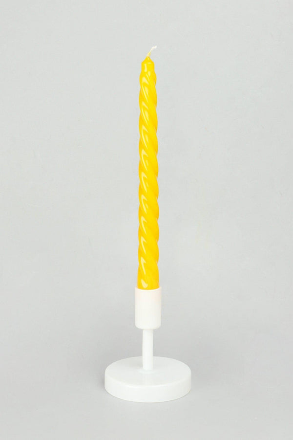 G Decor Coraline Solaira Set Of 2 10 Or 20 Golden Yellow Twisted Dinner & Taper Candles Pack Of 2