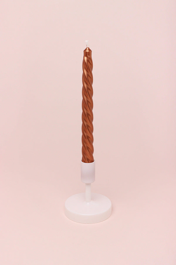 G Decor Coraline Terracina Set Of 2 10 Or 20 Copper Bronze Twisted Dinner & Taper Candles Set Of 10