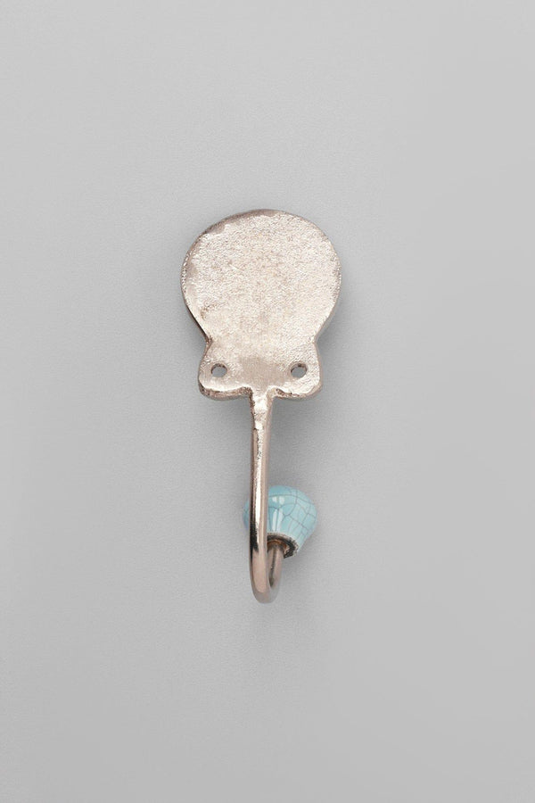 G Decor Crackle Glaze Handcrafted Wall Hook Craquelure Mineral Tones Ceramic & Chrome Detail