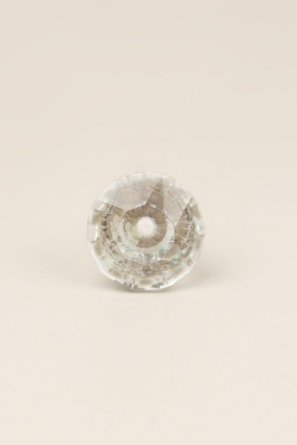 G Decor Crystal Handcrafted Coloured Faceted Glass Cupboard Door Knob Handle (32mm) Clear