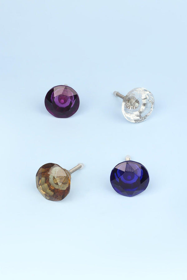 g decor Crystal Handcrafted Coloured Faceted Glass Cupboard Door Knob Handle (42mm) Brown