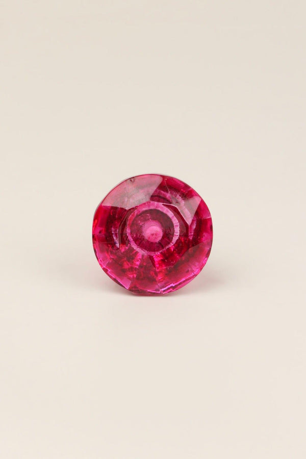 G Decor Crystal Handcrafted Coloured Faceted Glass Cupboard Door Knob Handle (32mm) Orange