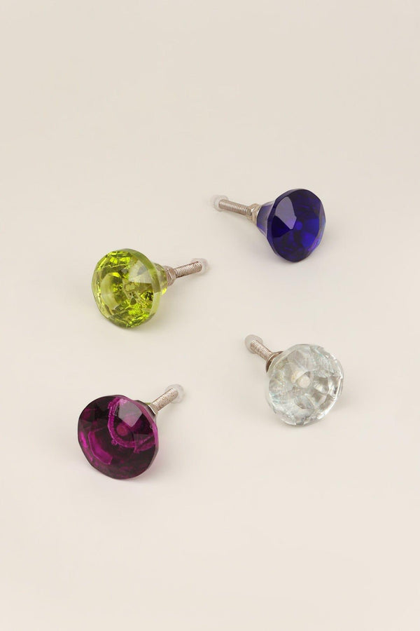 g decor Crystal Handcrafted Coloured Faceted Glass Cupboard Door Knob Handle (32mm) Clear