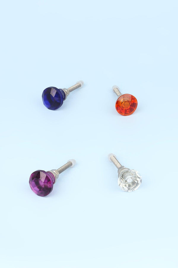 g decor Crystal Handcrafted Coloured Faceted Glass Cupboard Door Knob Handle (22mm) Purple