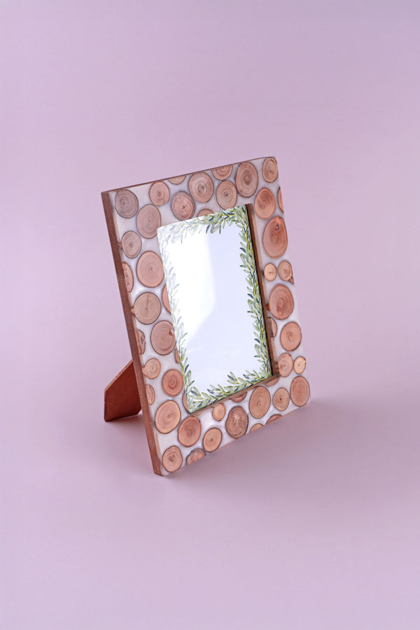 G Decor Dalarna Tree Line Handcrafted Photo Frame Natural Swedish Forest-Inspired Picture Display Small