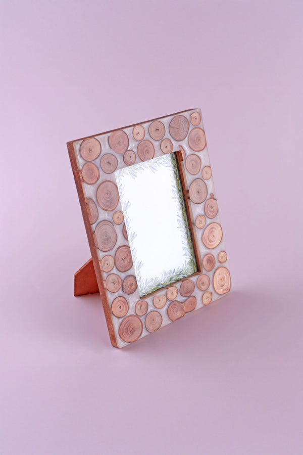 G Decor Dalarna Tree Line Handcrafted Photo Frame Natural Swedish Forest-Inspired Picture Display Small