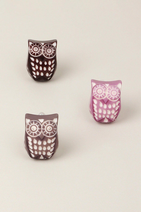 G Decor Designer Hand-Engraved Resin Owl Cabinet Knob Unique In-House Twist On A Classic Grey