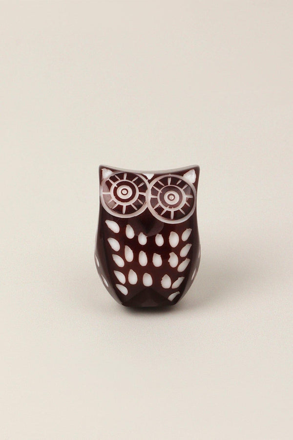 G Decor Designer Hand-Engraved Resin Owl Cabinet Knob Unique In-House Twist On A Classic Grey