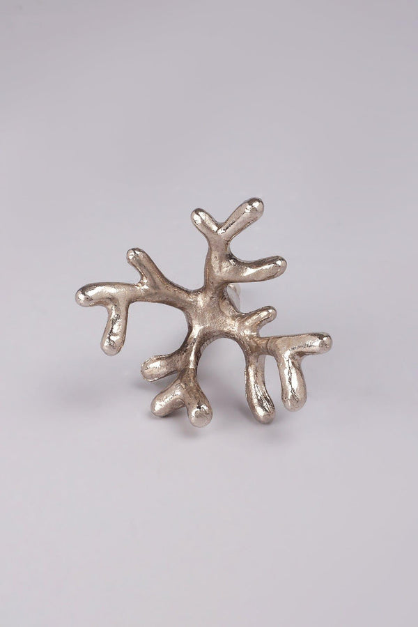 G Decor Designer Handcrafted Coral Grace Cupboard & Drawer Handle Silver