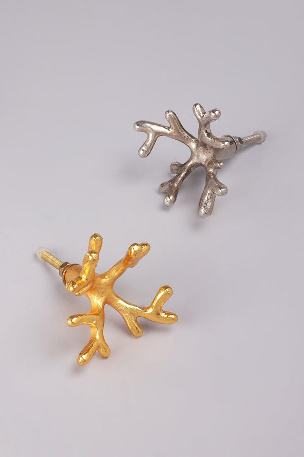 g decor Designer Handcrafted Coral Grace Cupboard & Drawer Handle Silver