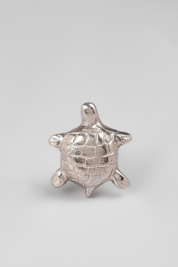 G Decor Designer Handcrafted Nature-Inspired Turtle Cupboard & Drawer Handle Silver