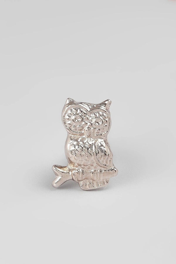G Decor Designer Handcrafted Nocturnal Grace Owl Cupboard & Drawer Handle Silver