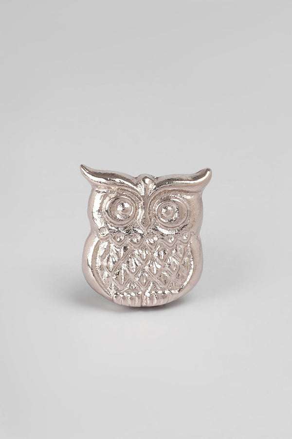 G Decor Designer Handcrafted Owl Cabinet Knob Gold & Silver Drawer Handle Silver