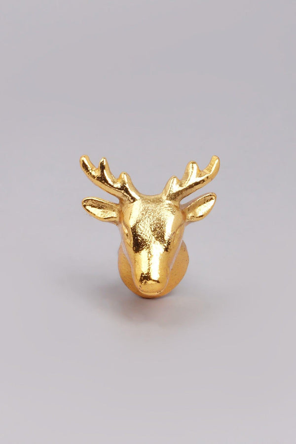 G Decor Designer Handcrafted Wild Elegance Stag Cupboard & Drawer Silver