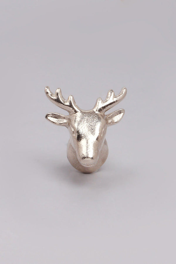 G Decor Designer Handcrafted Wild Elegance Stag Cupboard & Drawer Silver