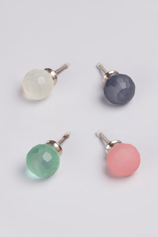 g decor Diamond Honeycomb Stylish Matt Glass Knob Clear