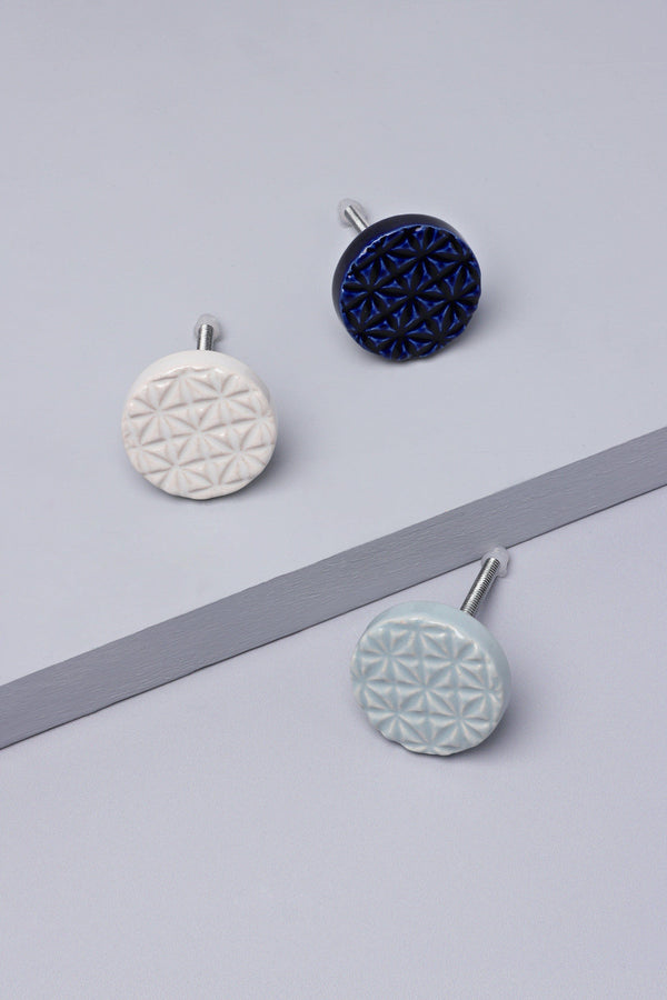 g decor Divertido Handpainted Ceramic Door Knob In Minimalist Colour Palette Grey