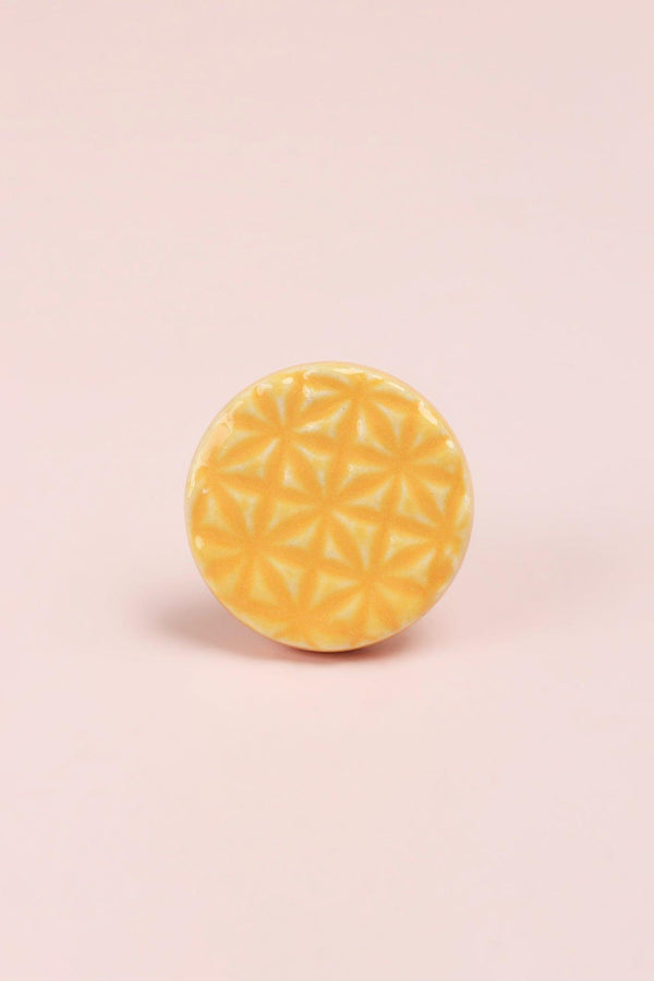 G Decor Divertido Handpainted Ceramic Door Knob In Pastel Collection Orange