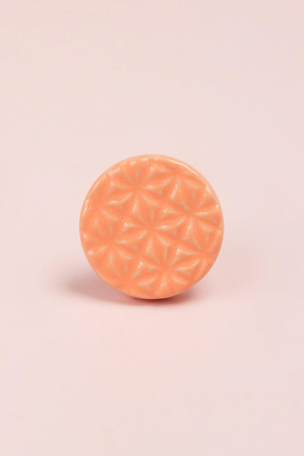 G Decor Divertido Handpainted Ceramic Door Knob In Pastel Collection Orange