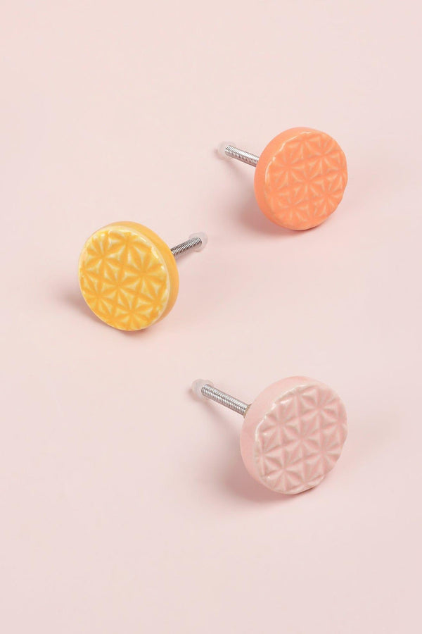 g decor Divertido Handpainted Ceramic Door Knob In Pastel Collection Orange