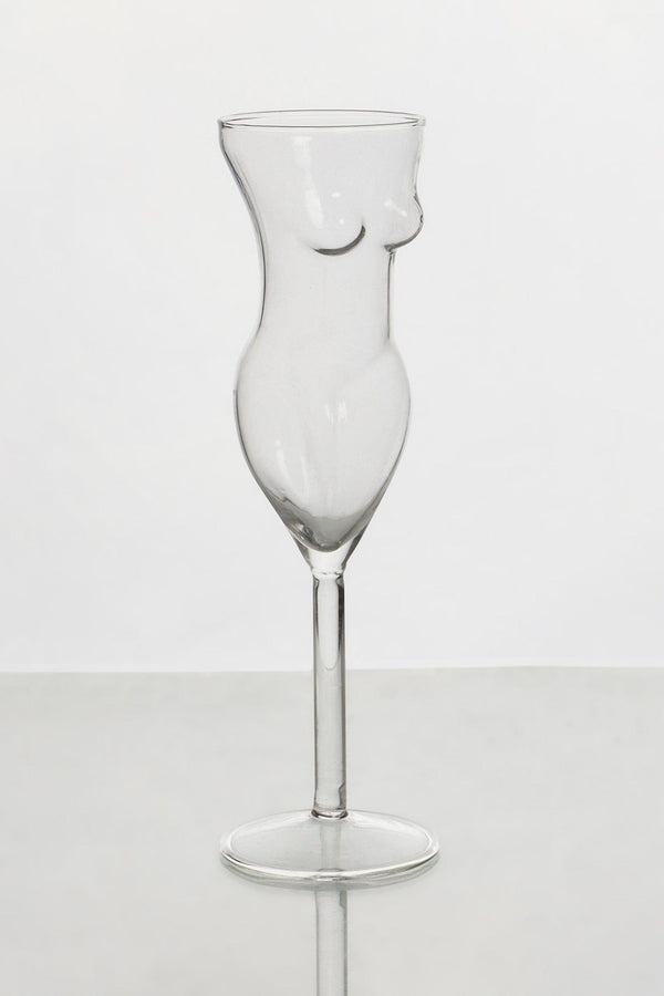 G Decor Elegant Femme Silhouette Glass Chic Drinkware For Champagne & Cocktails Clear