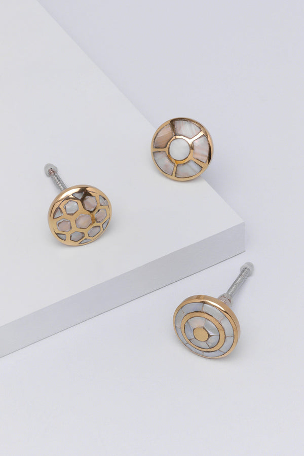 g decor Elizabeth Mother of Pearl Gold Brass Cabinet Knob Family Hive