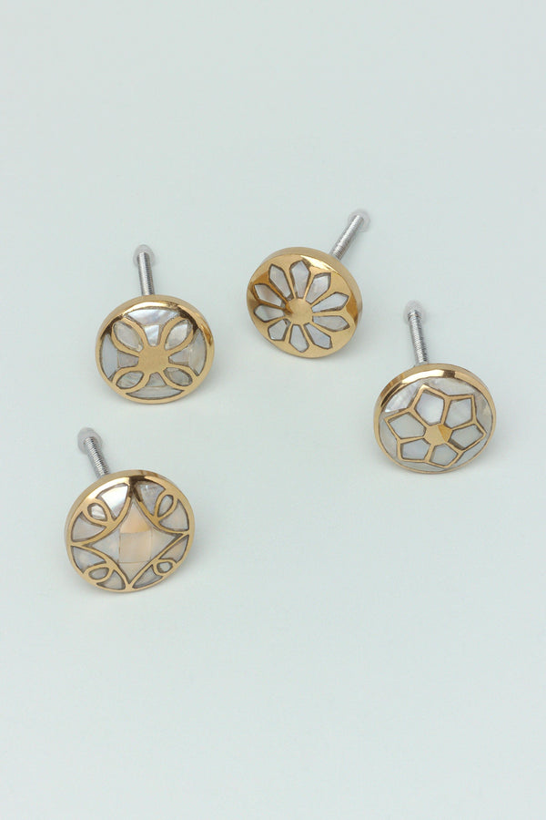 g decor Elizabeth Mother of Pearl Handcrafted Gold Brass Majestic Cabinet Knob Sunflower