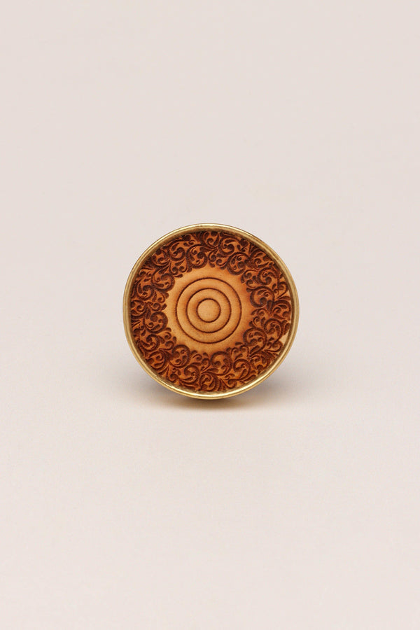 G Decor Eterna Brass And Wooden Tree Knob Pull Handle Spring Tree