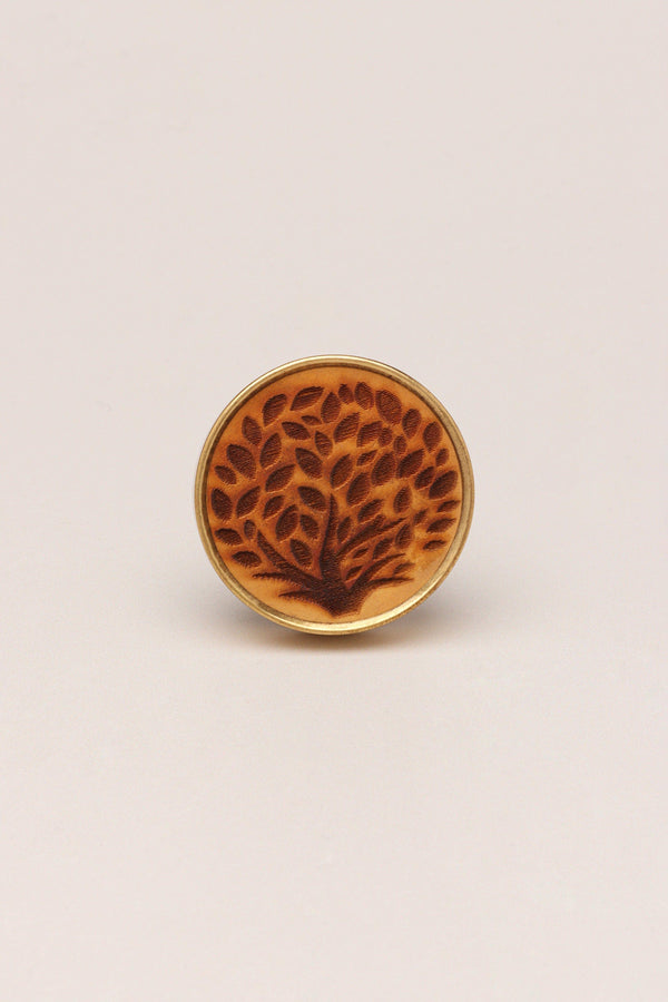 G Decor Eterna Brass And Wooden Tree Knob Pull Handle Spring Tree