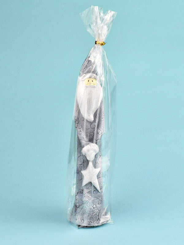 G Decor Fit Santa In Grey Fashion-Forward Cardio King Christmas Candle Grey