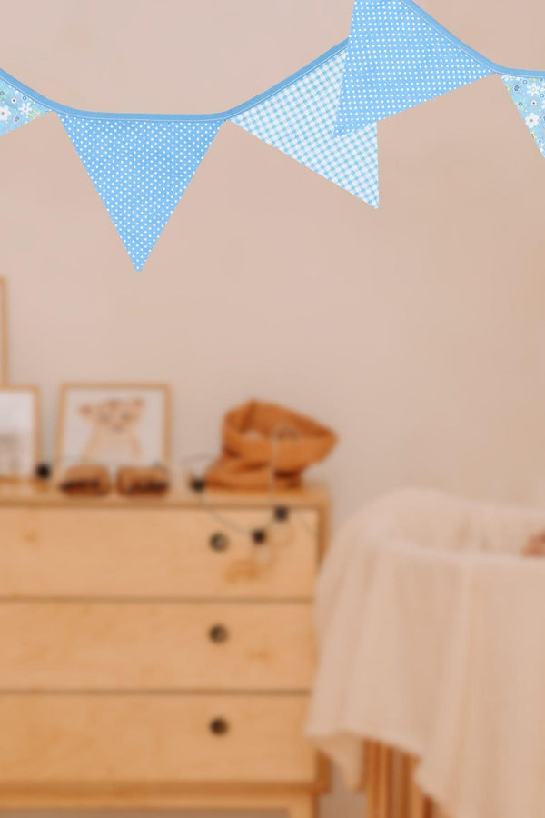 G Decor Blue And White Patterned Cloth Bunting