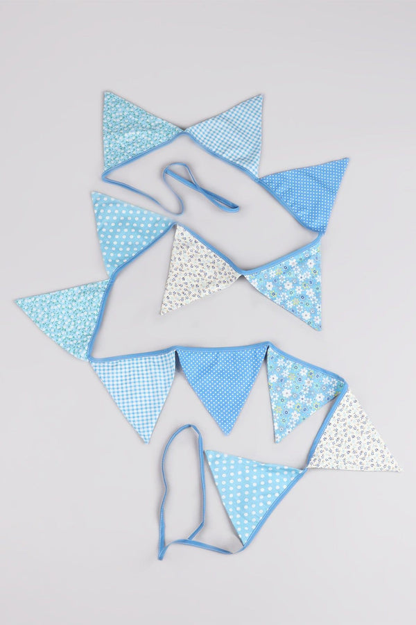 g decor Blue and White Patterned Cloth Bunting