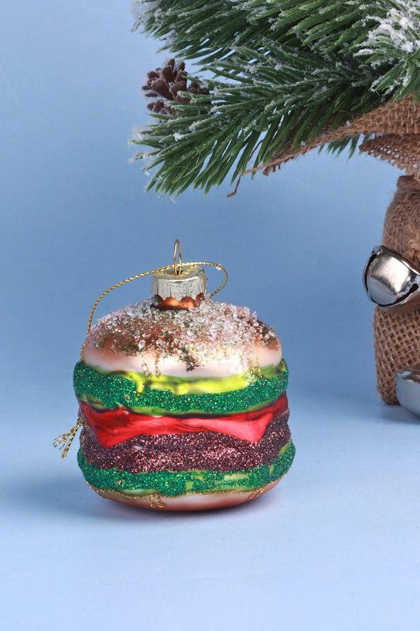 G Decor Burger Glass Christmas Tree Bauble