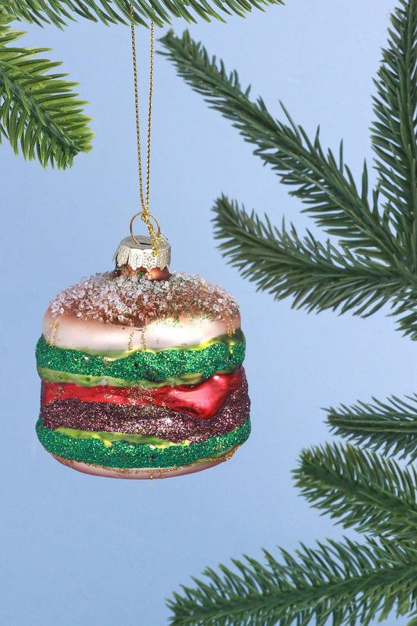 g decor Burger Glass Christmas Tree Bauble
