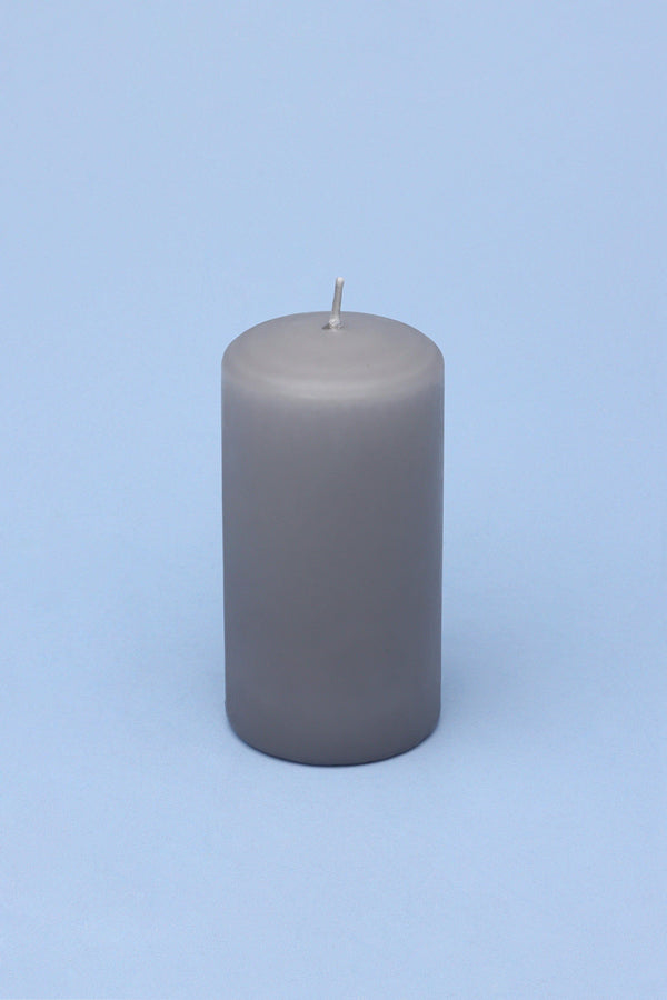 G Decor Classic Unscented White Grey Pillar Candle