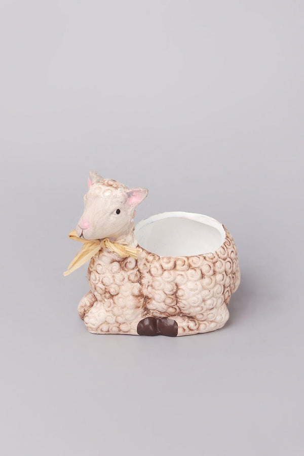 G Decor Cute Small Ceramic Sheep Planter