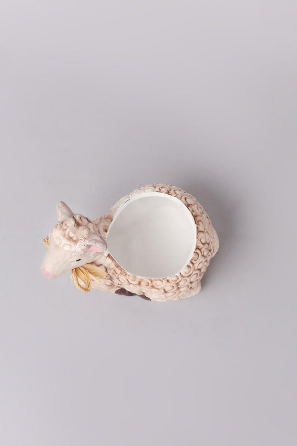 G Decor Cute Small Ceramic Sheep Planter