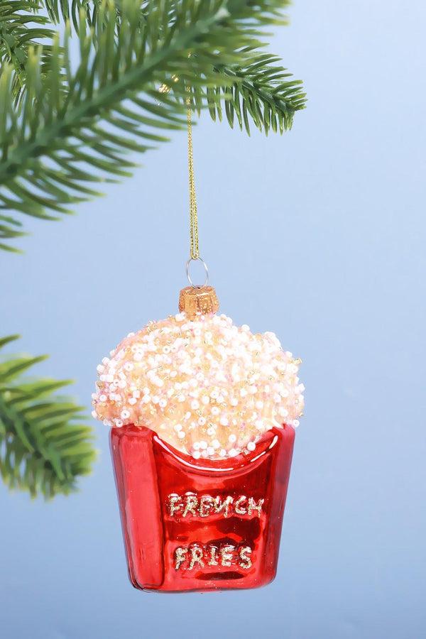 g decor French Fries Glass Christmas Tree Bauble