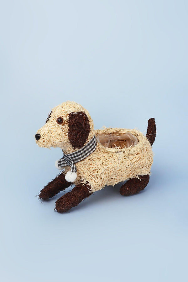 G Decor Lovely Sitting Fibre Dog Planter