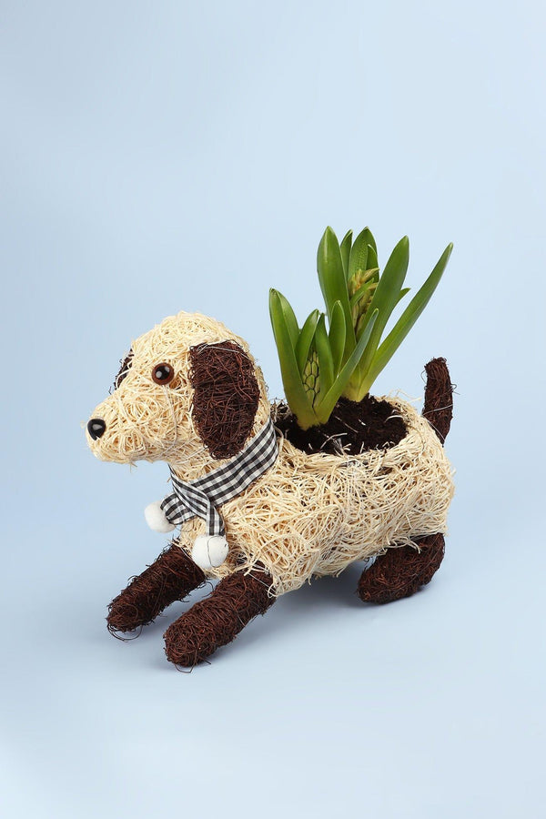 g decor Lovely Sitting Fibre Dog Planter