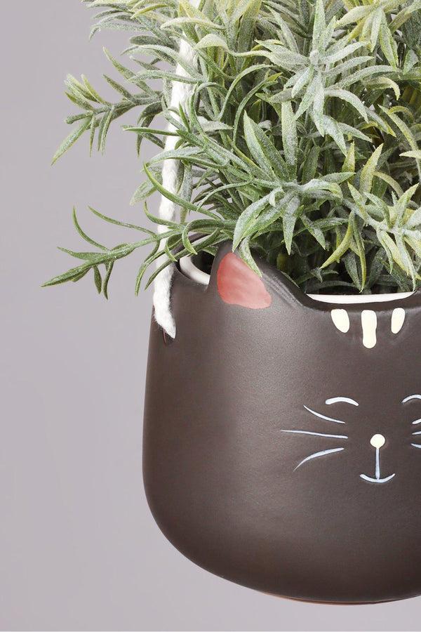 G Decor Quirky Ceramic Hanging Cat Planter