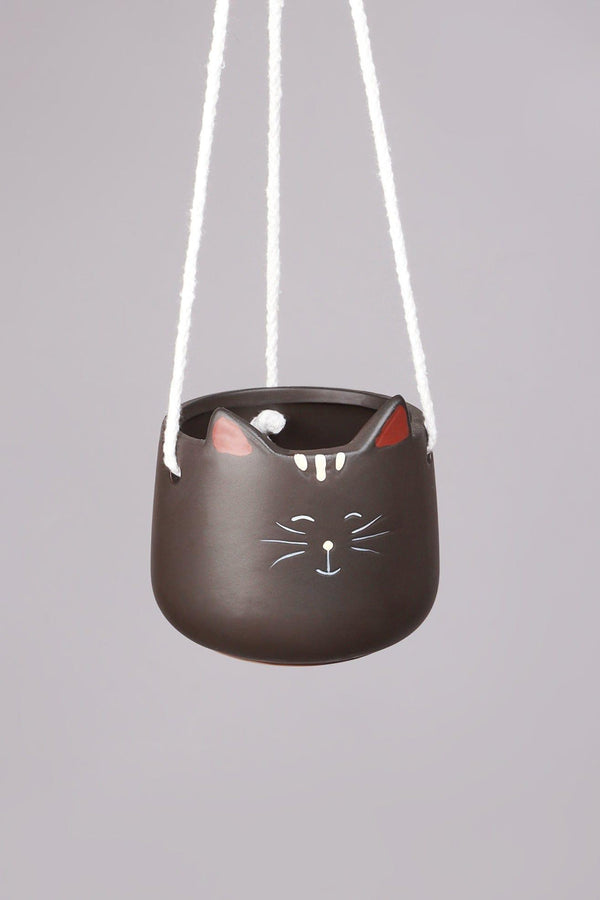 G Decor Quirky Ceramic Hanging Cat Planter