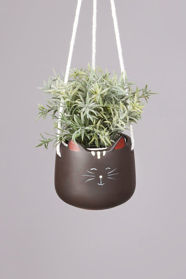 g decor Quirky Ceramic Hanging Cat Planter