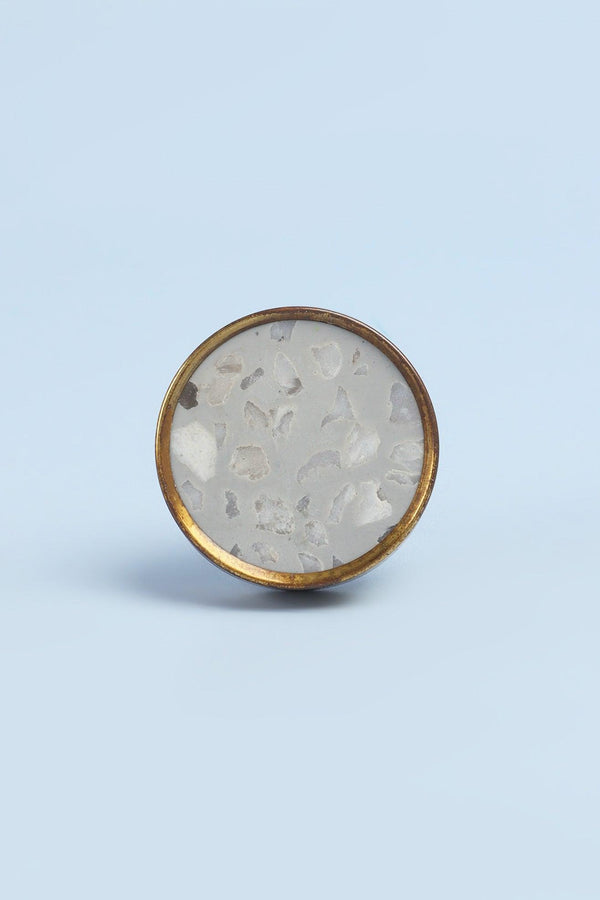 G Decor Santorini Pebble Rock Brass Pull Door Knob