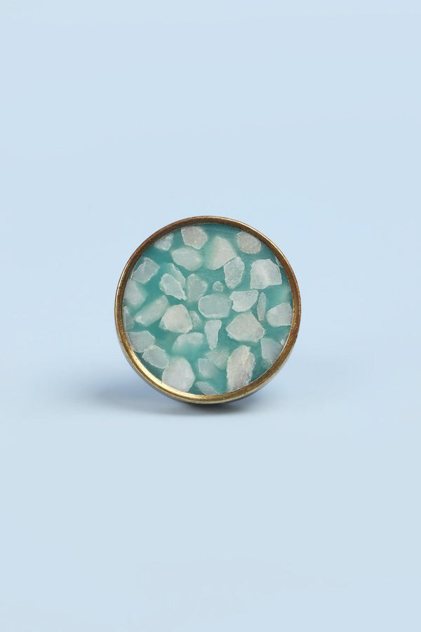 G Decor Santorini Pebble Rock Brass Pull Door Knob