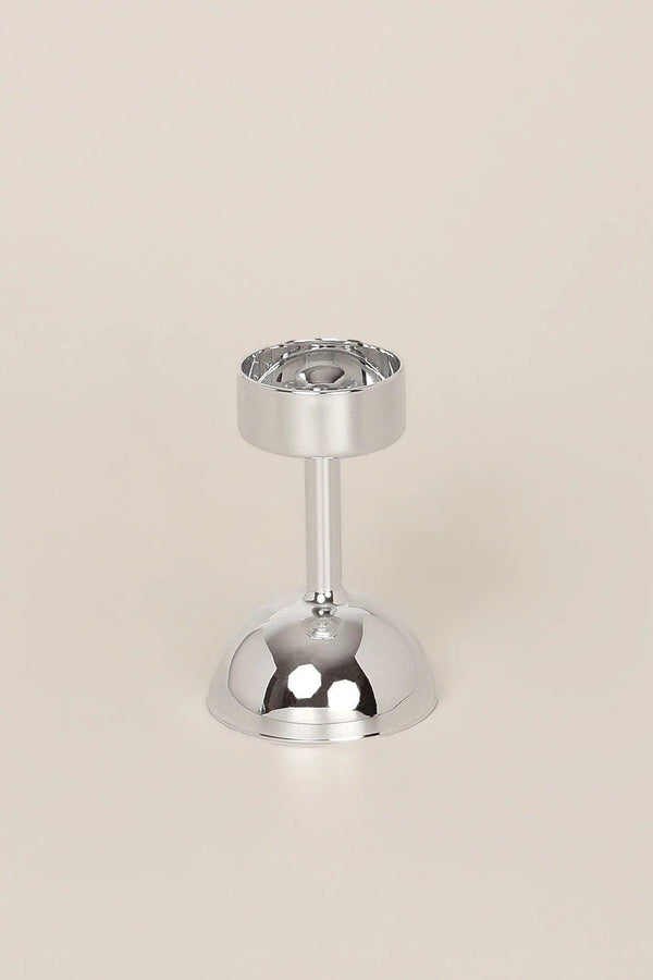 G Decor G Decor Set Of 3 Arian Chrome Silver Glass Classic Tealight Vanity Church Candle Holders